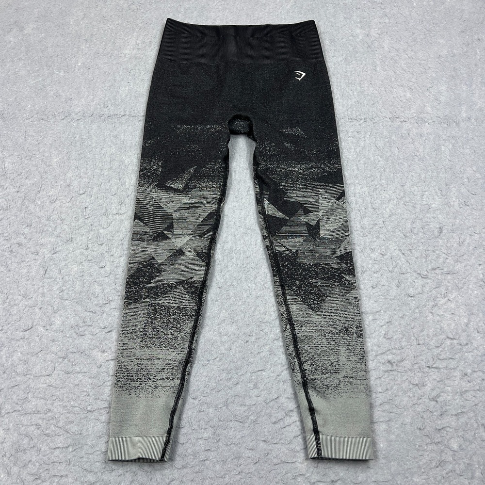 Gymshark Adapt Ombre Seamless Leggings Women's Small Black Triangle Gym Compress